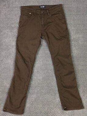 DU/ER No Sweat Relaxed Taper Pants 34x32 Fit 34x31 Mens Brown Taper Chino DUER